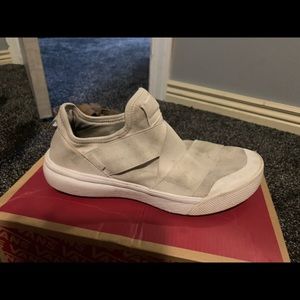 White slip on vans with straps